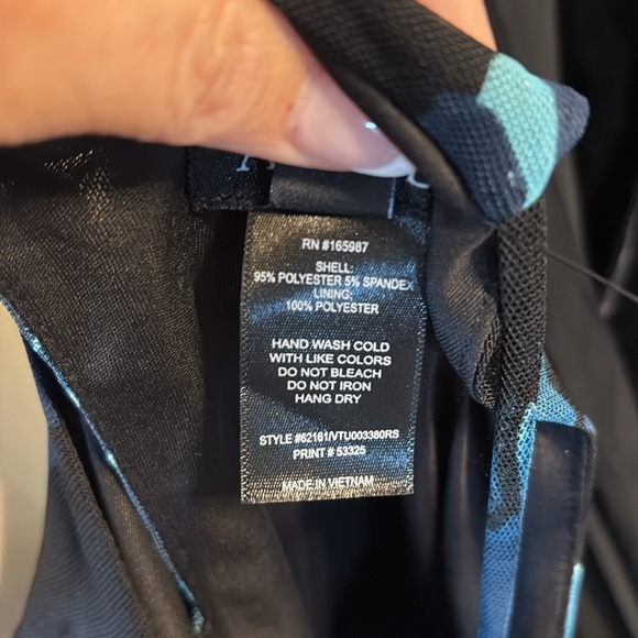 Alexa B maxi / midi mesh evening dress stretch halter waisted flowy floral 12 - Picture 11 of 14